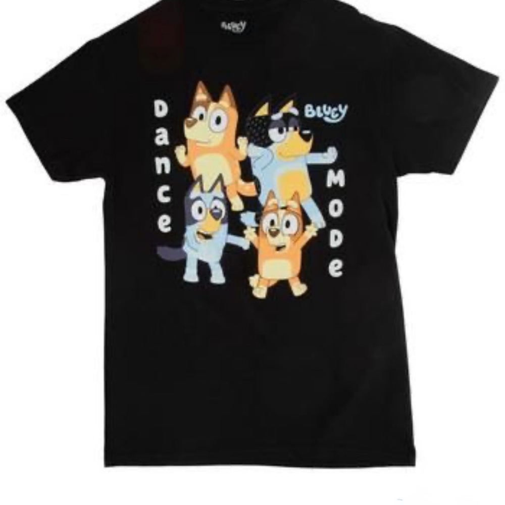 Black Bluey Adult Dance Mode T-Shirt NWT